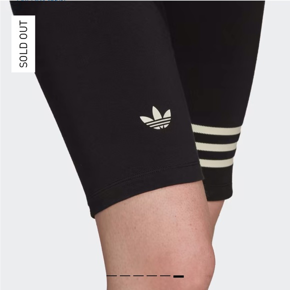 NWT 2XS high rise ADICOLOR NEUCLASSICS BIKE LEGGINGS tight fit black/ cream - Picture 5 of 14